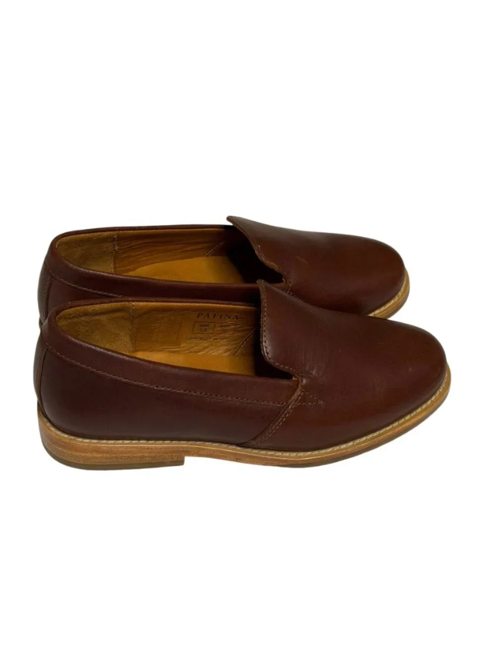 Patina Portland Leather Womens Loafer Shoes Slip On Cognac Brown 5.5 - Picture 2 of 10